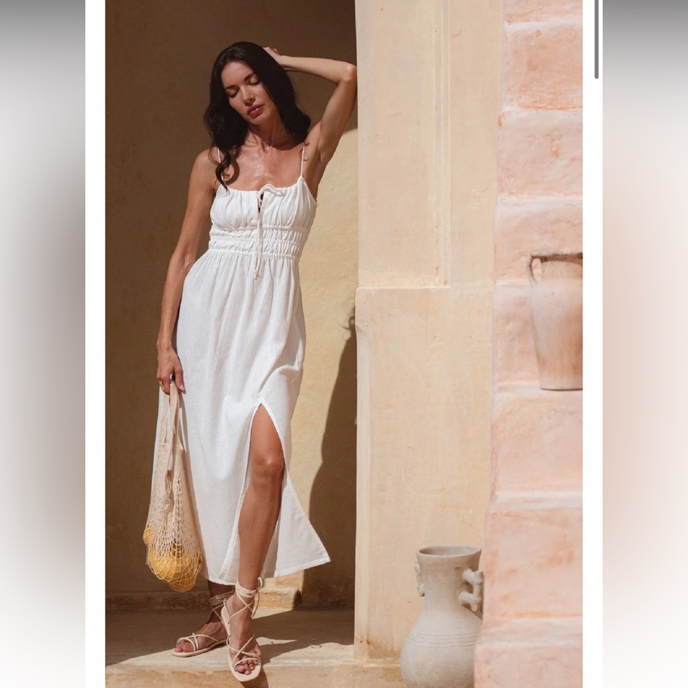 Bali Lane Eleanore Handcrafted Linen Midi Summer Dress